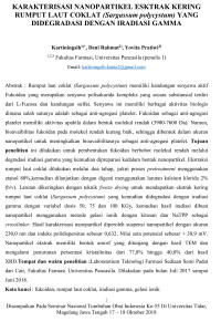 Karakterisasi Nanopartikel Ekstrak Kering Rumput Laut Coklat (Sargassum Polycystum) yang Didegradasi dengan Irasiasi Gamma