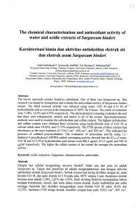 The Chemical Characterization and Antioxidant Activity of Water and Acidic Extracts of Sargassum binderi