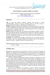 Spectrophotometric Determination of Fucoidan in Water Extract of Sargassum Aquifolium (Turner) C. Agradh