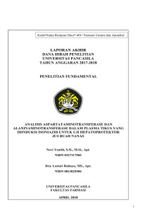 Analisis Aspartataminotrasnferase dan Alaninaminotransferase dalam Plasma Tikus yang Diinduksi Isoniazid untuk Uji Hepatoprotektor Jus Buah Nanas