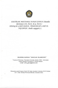 Ekstrak Metanol Daun Zodia (Euodia hortensis J.R. Forst & G. Forst) sebagai Larvasida Terhadap Larva Nyamuk Aedes aegypti, L.