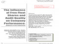 The Influence of Free Float Shares and Audit Quality on Company Performance: Evidence from Indonesia