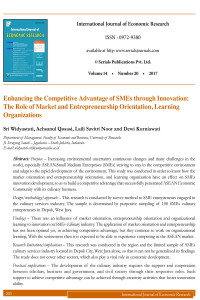 Enhancing the Competitive Advantage of SMEs through Innovation: The Role of Market and Entrepreneurship Orientation, Learning Organizations