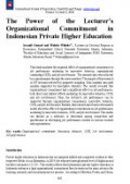 The Power of the Lecturer’s Organizational Commitment in Indonesian Private Higher Education