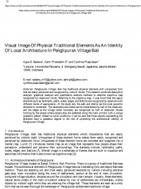 Visual Image Of Physical Traditional Elements As An Identity Of Local Architecture In Penglipuran Village Bali