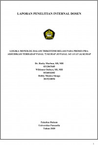 Logika Monolog dalam Trikotomi Relasi pada Proses Pra-Adjudikasi terhadap Pasal 72 KUHAP JO Pasal 143 Ayat (4) KUHAP