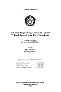 Kawasan Tugu Sebagai Penanda Tempat Wilayah Pemukiman Kota Yogyakarta