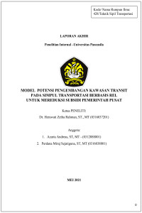 Model Potensi Pengembangan Kawasan Transit pada Simpul Transportasi Berbasis Rel untuk Mereduksi Subsidi Pemerintah Pusat