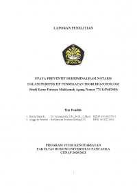 Upaya Preventif Dekriminalisasi Notaris dalam Perspektif Pendekatan Teori Bio-Sosiologi (Studi Kasus Putusan Mahkamah Agung Nomor 771 K/Pid/2018)