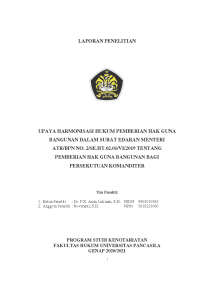 Upaya Harmonisasi Hukum Pemberian Hak Guna Bangunan dalam Surat Edaran Menteri ATR/BPN No.2/SE.HT.02.01/VI/2019 tentang Pemberian Hak Guna Bangunan Bagi Persekutuan Komanditer