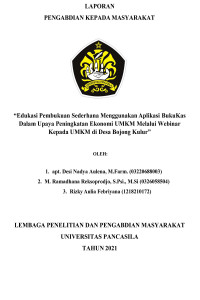 Edukasi Pembukuan Sederhana Menggunakan Aplikasi BukuKas dalam Upaya Peningkatan Ekonomi UMKM melalui Webinar kepada UMKM di Desa Bojong Kulur