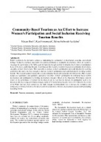 Community-Based Tourism as An Effort to Increase Women's Participation and Social Inclusion Receiving Tourism Benefits