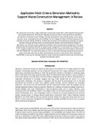 Application Multi Criteria Dimension Method to Support Waste Construction Management: A Review