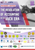 PROSIDING ABSTRAK  THE REVOLUTION OF ACCOUNTING IN THE VUCA ERA Konferensi Ilmiah Akuntansi IX 2022