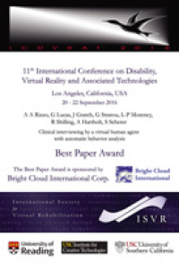 Proceedings of the 11th international conference on disability, virtual reality and associated technologies (ICDVRAT 2016)