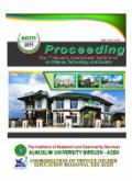 Proceedings of The 1th Almuslim International Conference on Science, Technology and Society (AICSTS) 2015 November 7-8, 2015, Bireuen, Indonesia