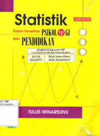 Statistik Dalam Penelitian Psikologi dan Pendidikan