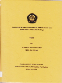 HAK INGKAR NOTARIS DALAM PERKARA PERDATA (CONTOH KASUS PUTUSAN NOMOR 17/PDT.G/2015/PN.BALIGE).