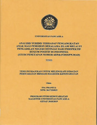 Analisis Yuridis Terhadap Pengangkatan Anak Bagi Pemohon Beragama Islam Melalui Pengadilan Negeri Ditinjau Dari Perspektif Hukum Positif Di Indonesia (Studi Penetapan Nomor 68/Pdt.P/2018/PN.MAD)