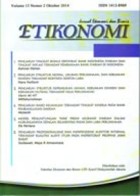 Etikonomi: Jurnal Ekonomi dan Bisnis: Volume 13 Nomor 2 Oktober 2014