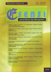 Esensi: Jurnal Bisnis dan Manajemen: Volume 6 No. 2 Oktober 2016