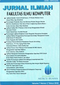 Jurnal Ilmiah Fakultas Ilmu Komputer Volume 7 Nomor 2 Tahun 2018