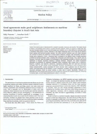 Good agreements make good neighbours: Settlements on maritime boundary disputes in South East Asia