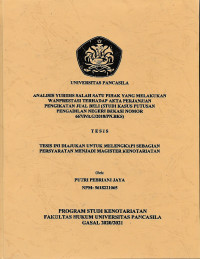 Tesis: Analisis Yuridis Salah Satu Pihak Yang Melakukan Wanprestasi Terhadap Akta Perjanjian Pengikatan Jual Beli (Studi Kasus Putusan Pengadilan Negeri Bekasi Nomor 667/Pdt.G/2018/PN.BKS)