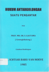 HUKUM ANTARGOLONGAN SUATU PENGANTAR.