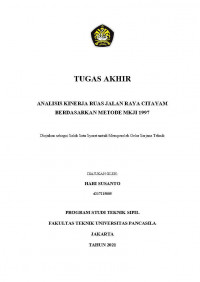 Skripsi: Analisis Kinerja Ruas Jalan Raya Citayam Berdasarkan Metode MKJI 1997