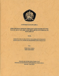 TESIS: PERLINDUNGAN HUKUM TERHADAP SAKSI INSTRUMENTER DALAM AKTA NOTARIS YANG MENJADI SUATU PERKARA DI PENGADILAN