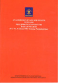 Analisis dan Evaluasi Hukum Tentang Perlindungan Industri Dalam Negeri (UU No. 5 Tahun 1984 Tentang Perindustrian)